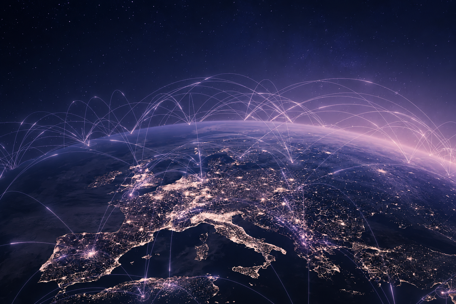 Wereld netwerk in Disruptiv-stijl