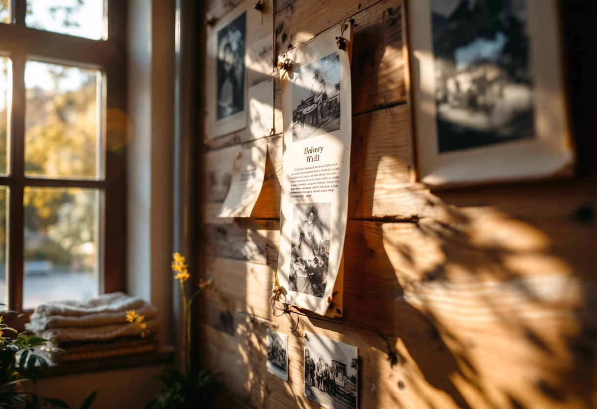 [background image] image of bakery's history wall