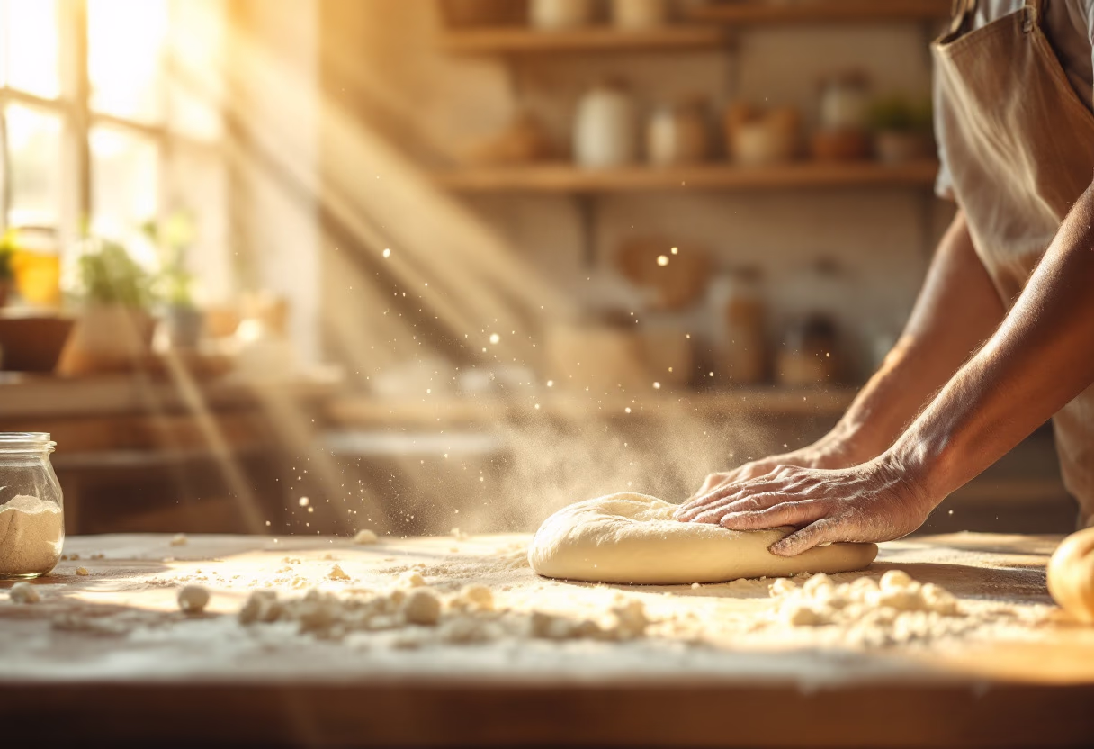 image of baking process in a bakery