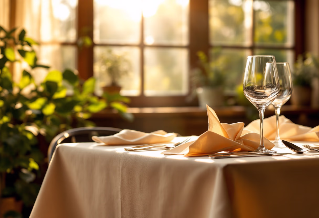 [background image] image of festive dining tables (for an italian restaurant)