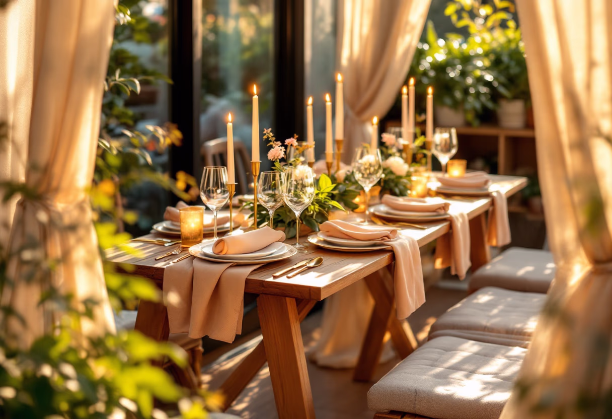 image of elegant table settings for an event planning service