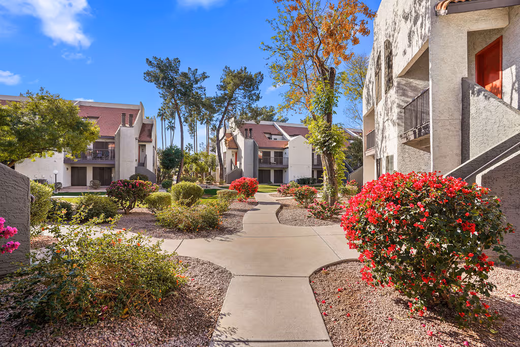 Walkway to apartments