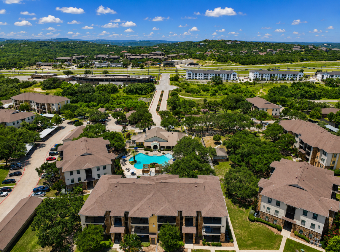Aerial shot of exterior