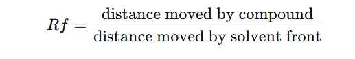 Calculate an Rf value (retention factor):