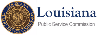 Logo of Louisiana Public Service Commission featuring state seal and text.