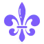 Purple fleur-de-lis symbol on white background.