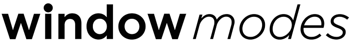Text logo reading 'windowmodes' in black lowercase letters with a modern font style.