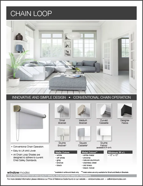 Bright living room with gray sectional sofa, ottoman, and large windows with chain loop blinds.