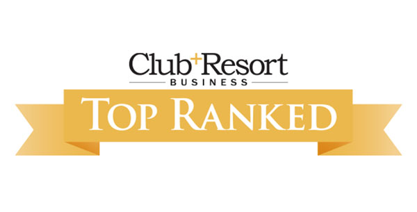 Club + Resort Business Top Ranked badge with a gold ribbon background.