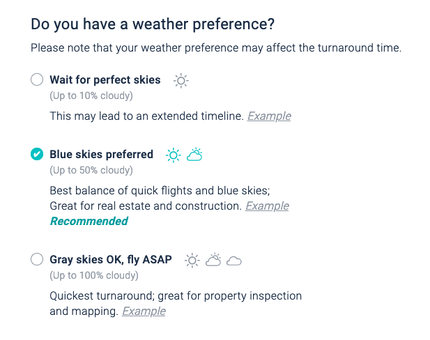 DroneBase weather preference