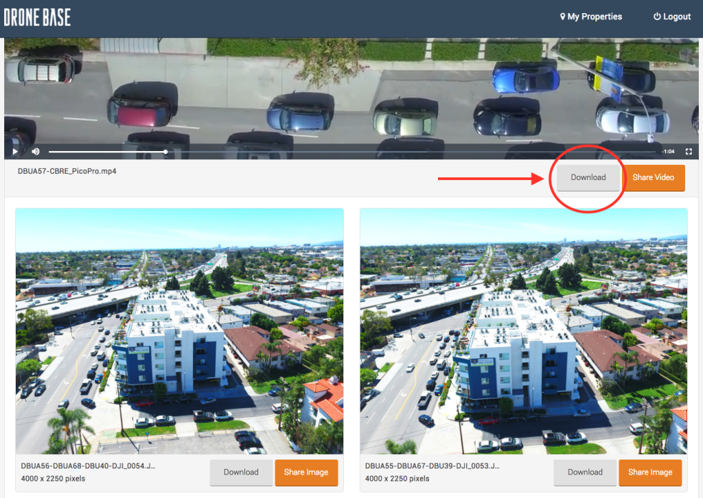 DroneBase video download button