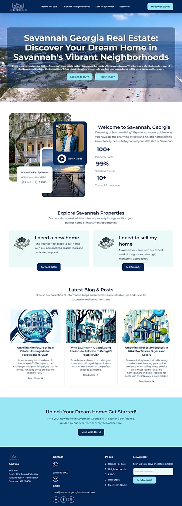 A mockup of a real estate agent website