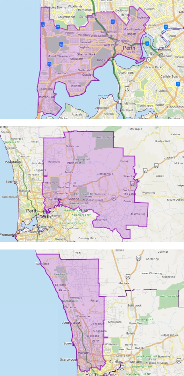 Perth - Inner, North East, North West