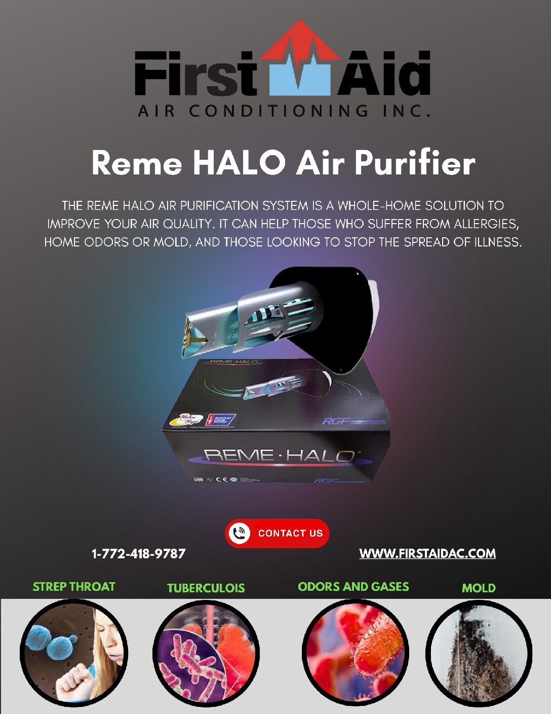 REME HALO whole-home purifier mounted in a Jupiter air handler