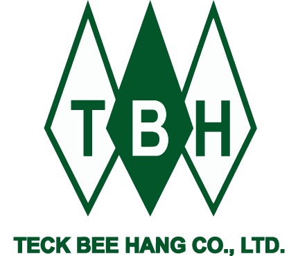 Logo with letters T, B, H in white diamonds over green diamond and text Teck Bee Hang Co., Ltd.