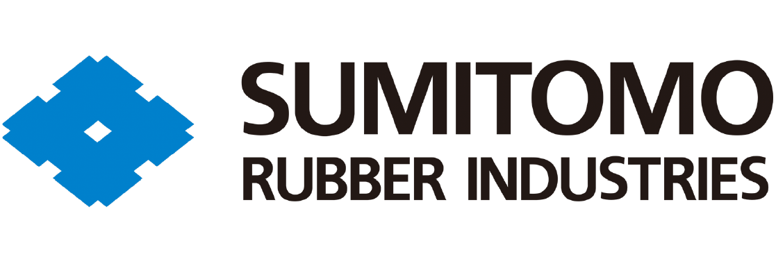 Sumitomo Rubber Industries company logo with blue geometric symbol and black text.