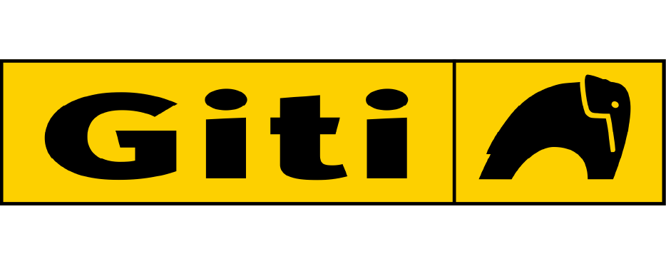 Giti brand logo with black text and elephant icon on a yellow background.