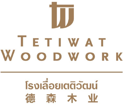 Logo of Tetiwat Woodwork with English, Thai, and Chinese text.