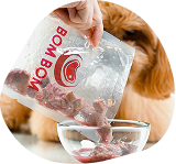 BOM BOM meal pack poured into a glass bowl