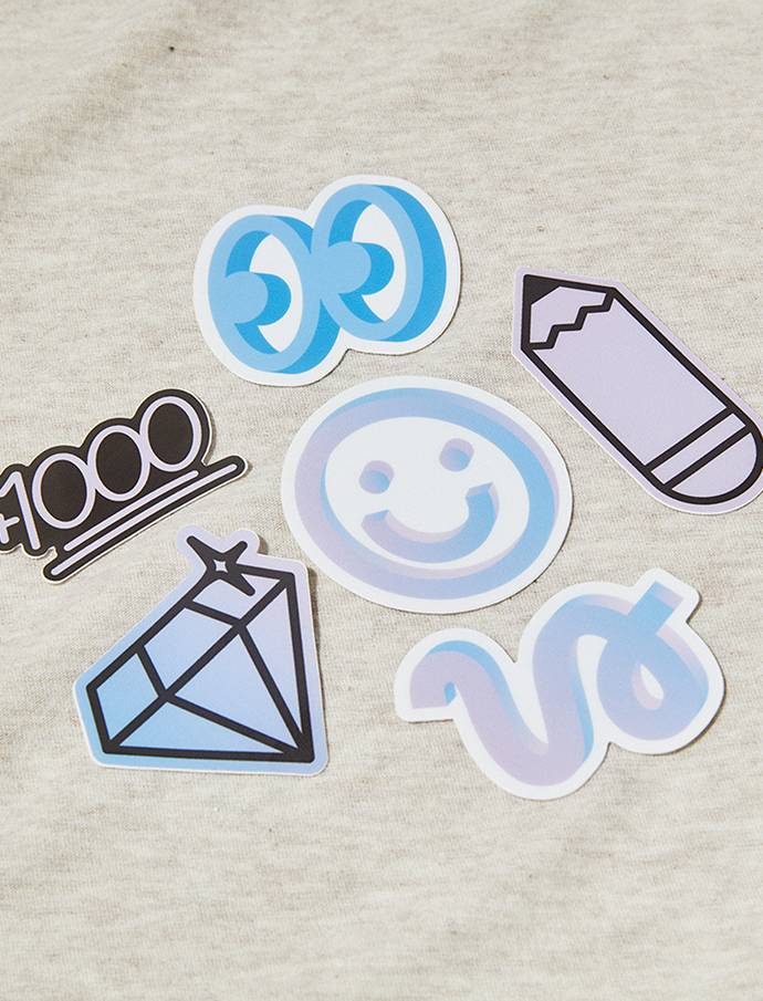 Google custom illustrated stickers with colorful icons
