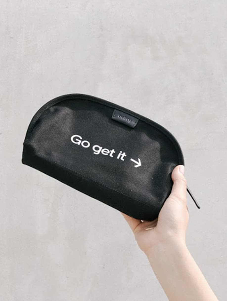 Uber custom black “Go get it” pouch