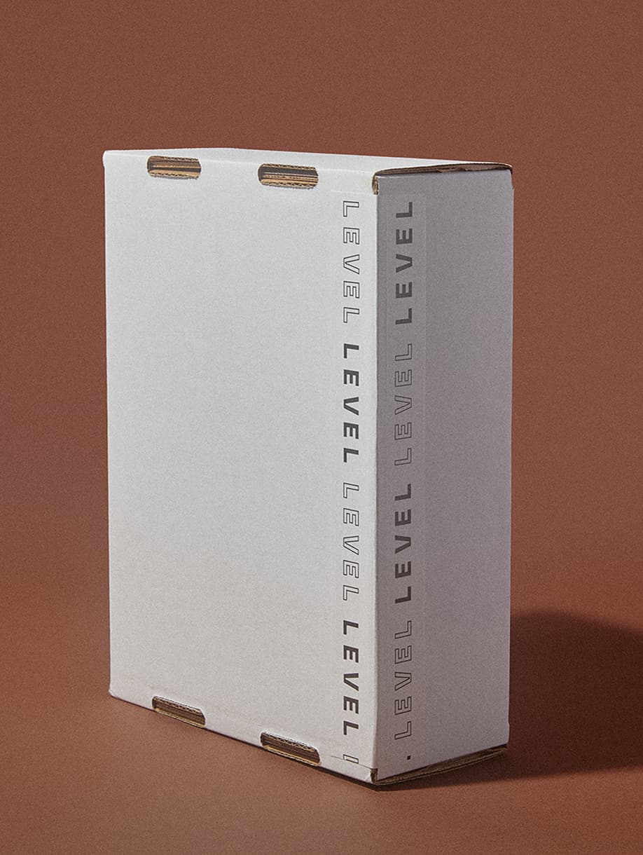 Life House custom white LEVEL shipping box