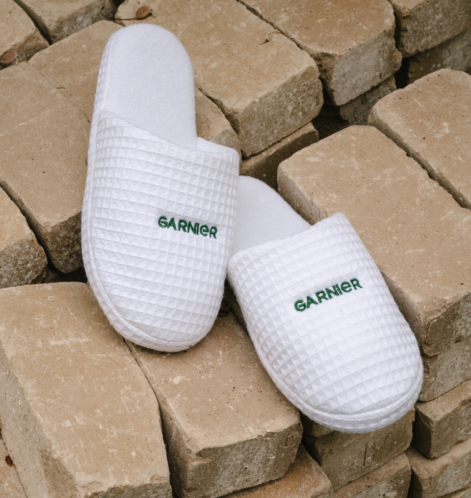 Garnier branded slippers
