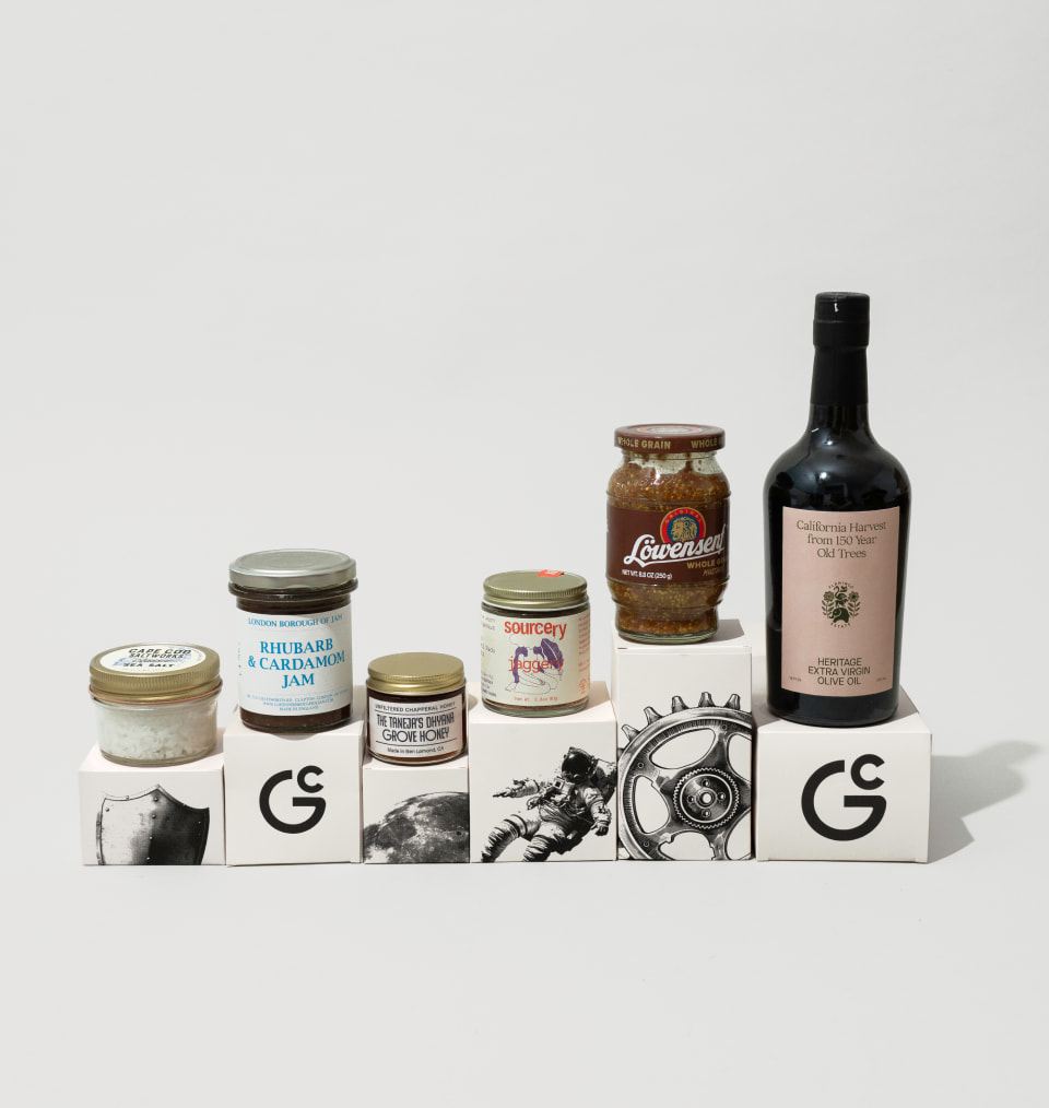 General Catalyst products food jars on top of branded packaging