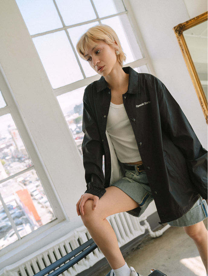OpenAI custom black jacket with embroidered logo
