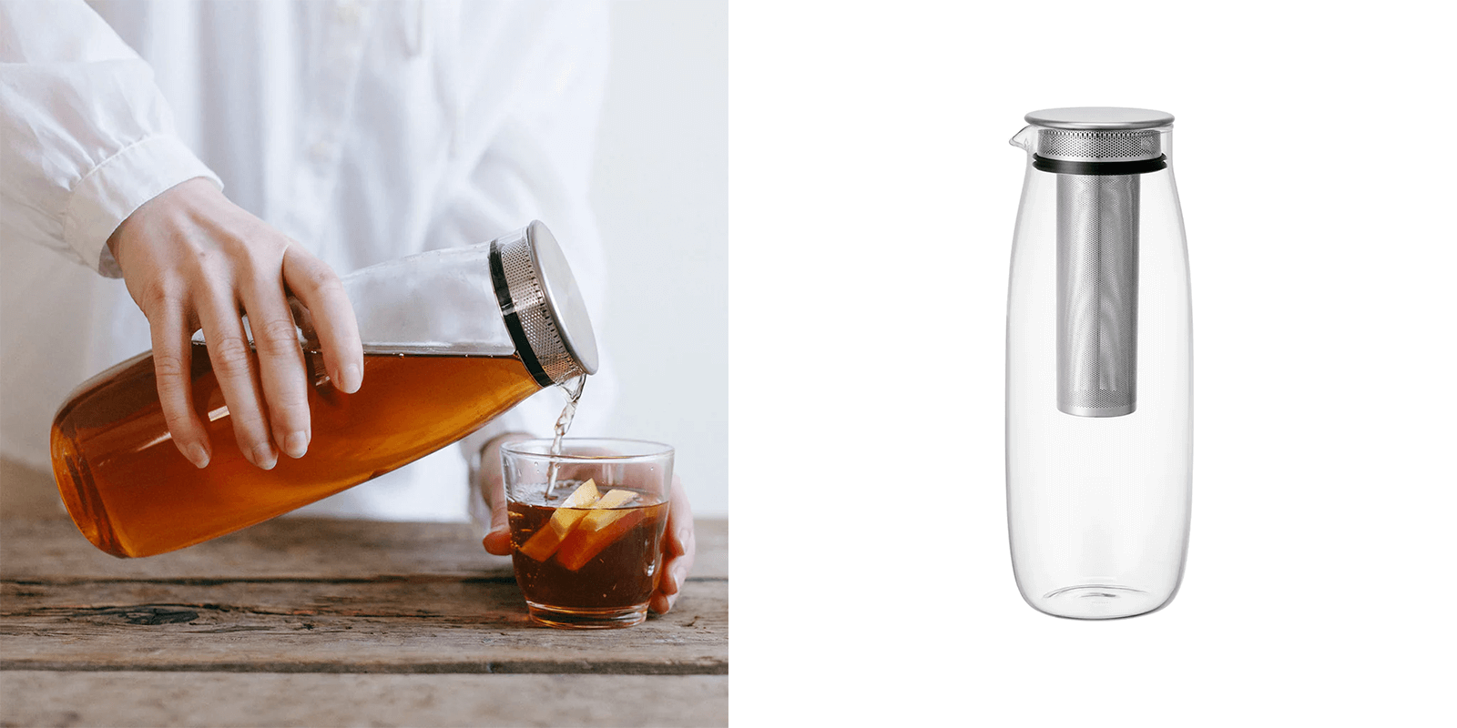 Shown: Kinto UNITEA cold brew carafe 1.1L