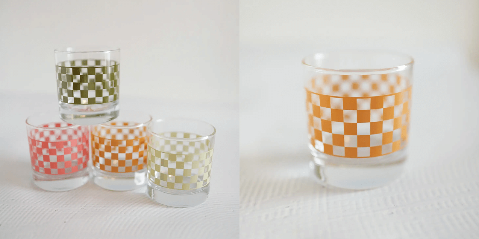 Shown: Checkered Rocks Glass