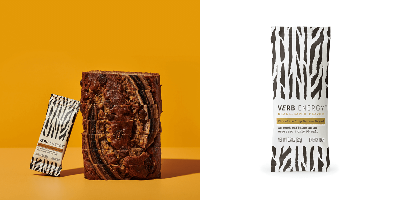 Verb Energy chocolate chip banana bread energy bar packaging