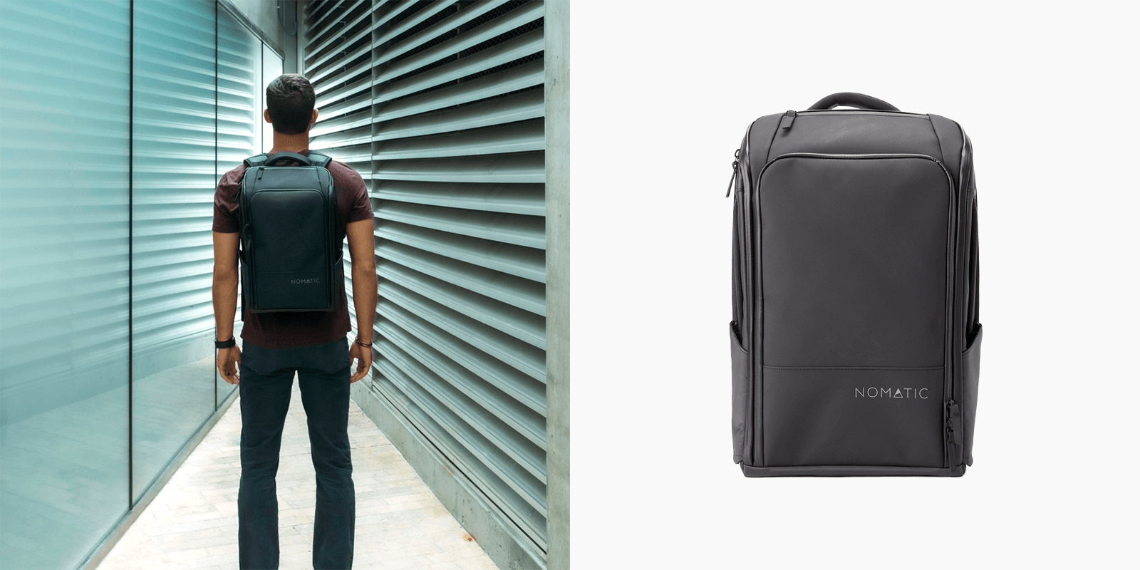 Sleek black backpack tech swag idea