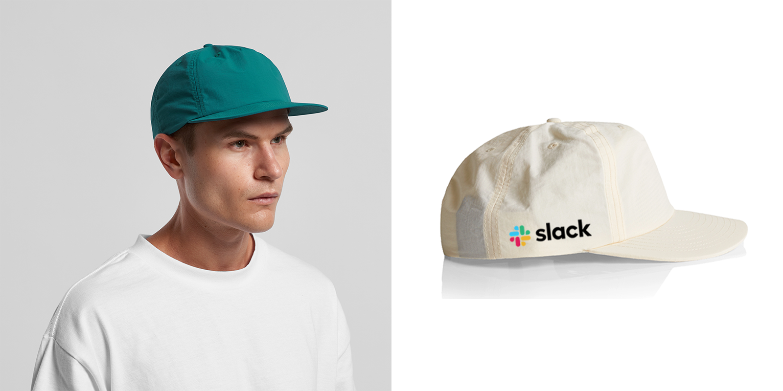 custom dad cap in turquoise and off white  