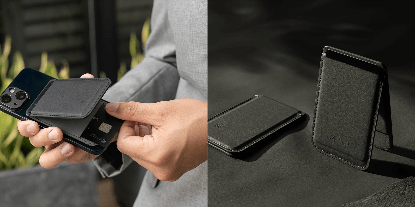 phone stand and wallet tech swag 