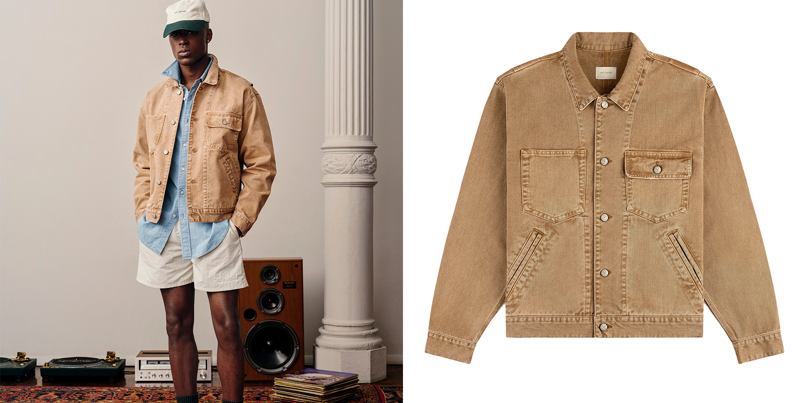Image of a man wearing a trucker jacket 