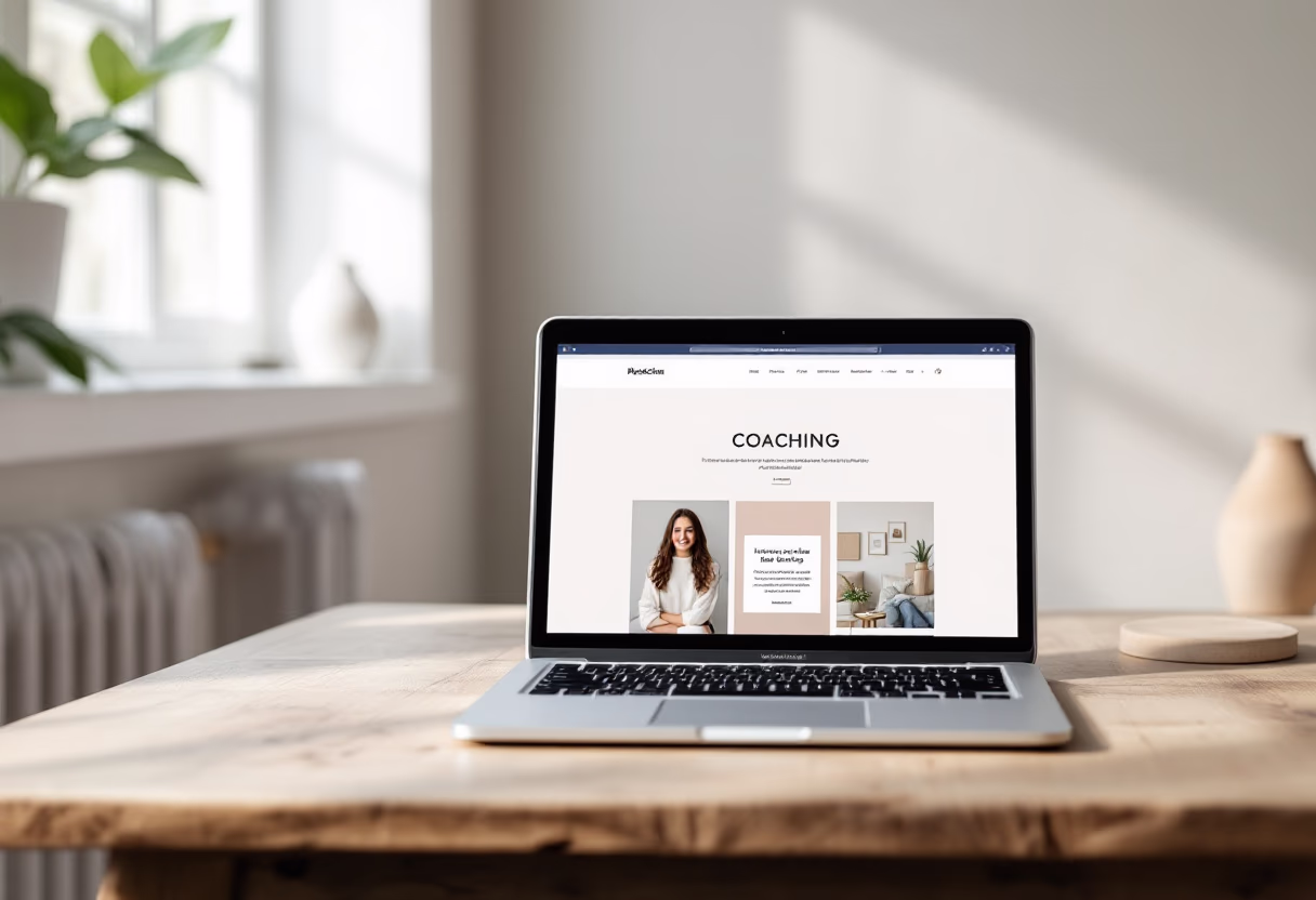 image of a laptop displaying a coaching blog