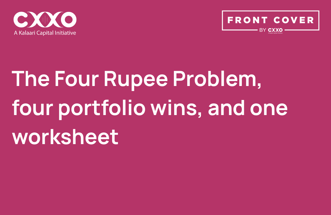 The Four Rupee Problem, four portfolio wins, and one worksheet.