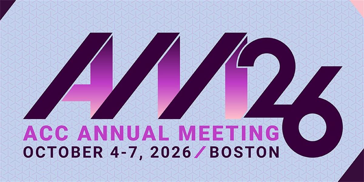 Logo for ACC Annual Meeting October 4-7, 2026 in Boston with purple gradient stylized text.