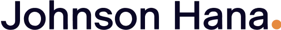 Johnson Hana text logo with a small orange square at the end.