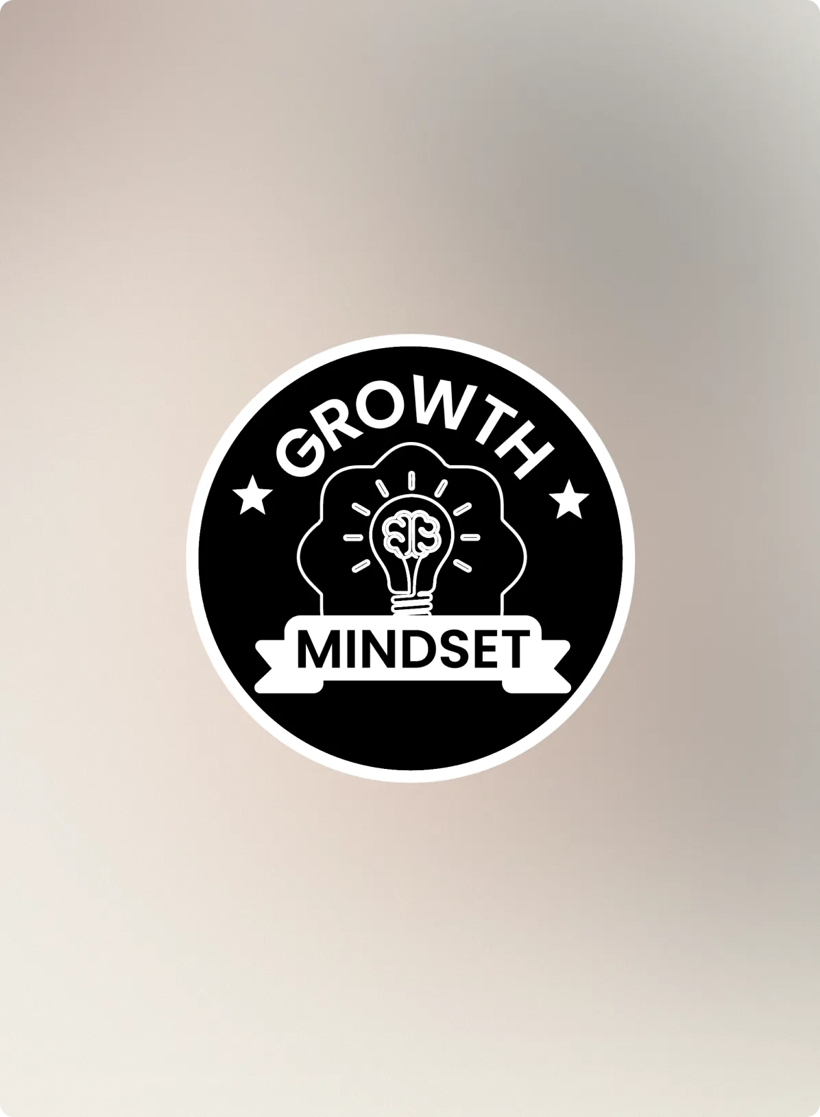 Growth mindset GROW value badge.