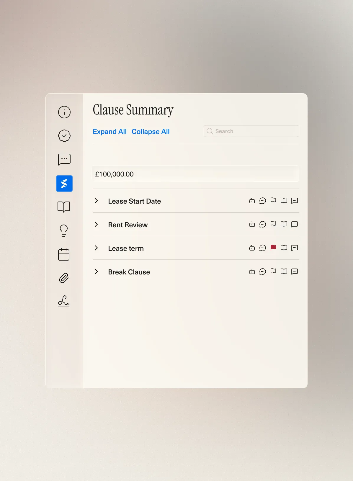 Summize Clause Summary UI