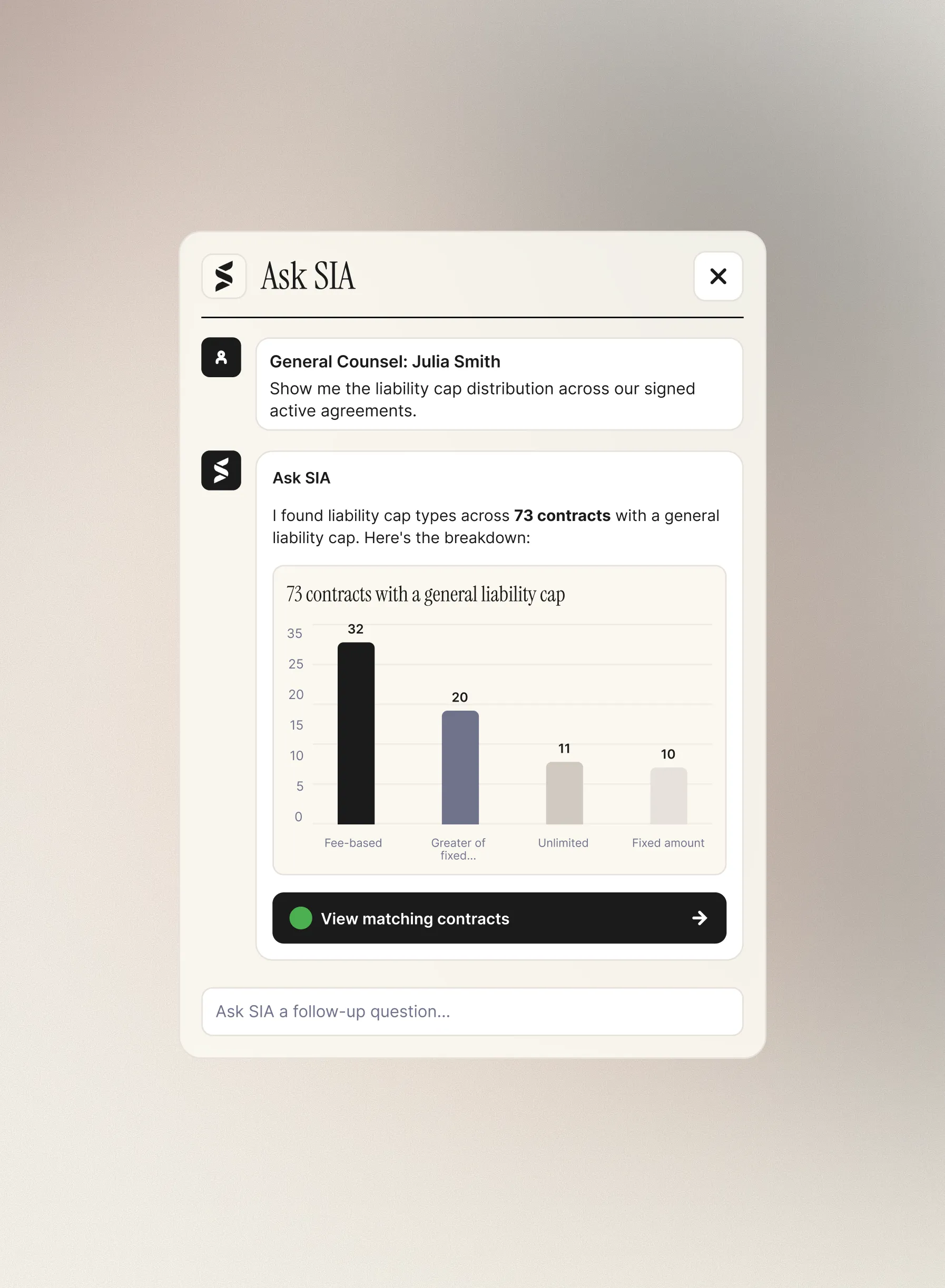 Ask SIA analytics feature
