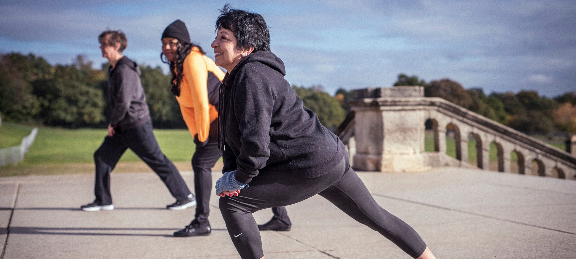 People working out outside