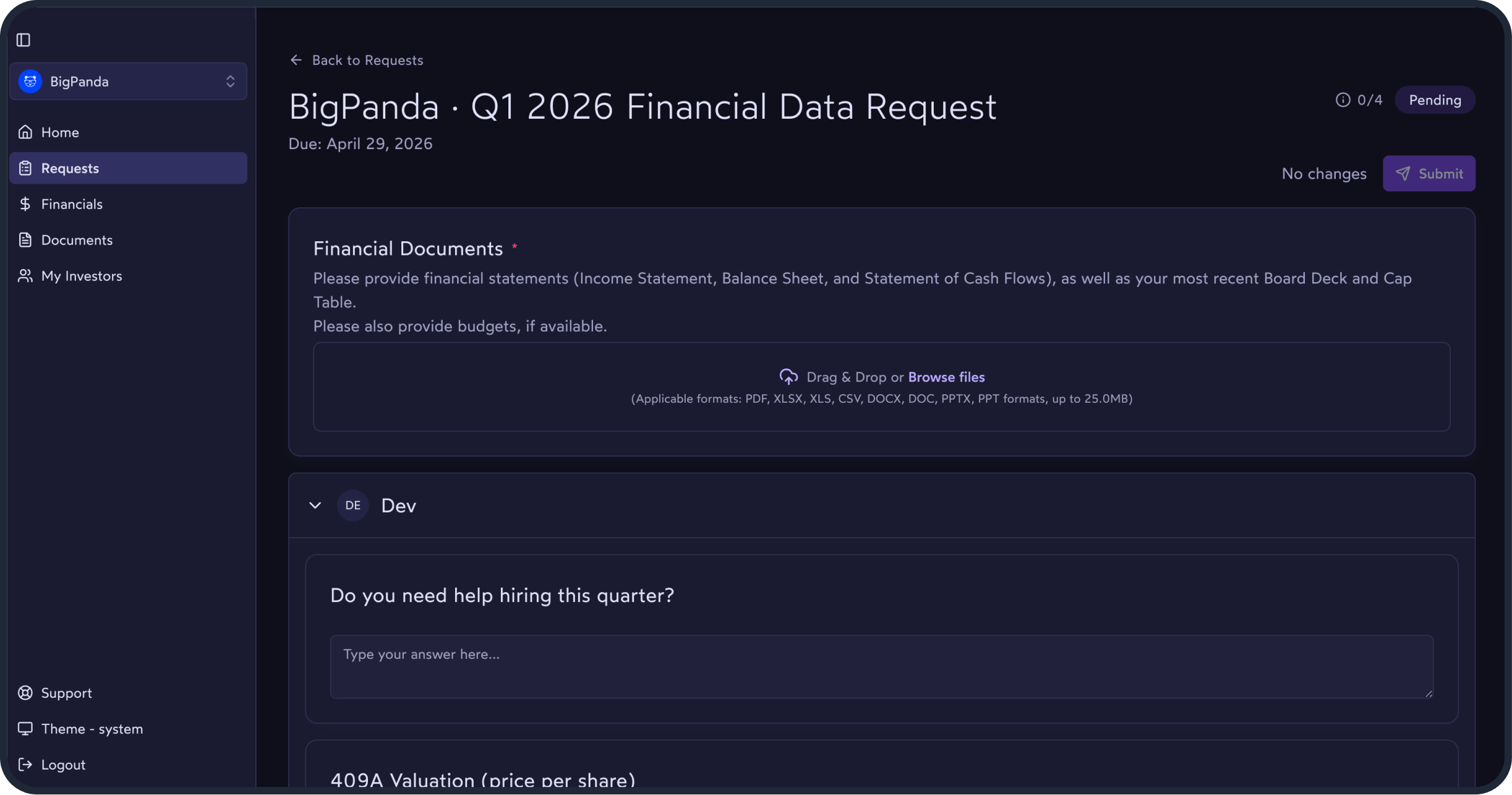Portfolio Monitoring Foresight App