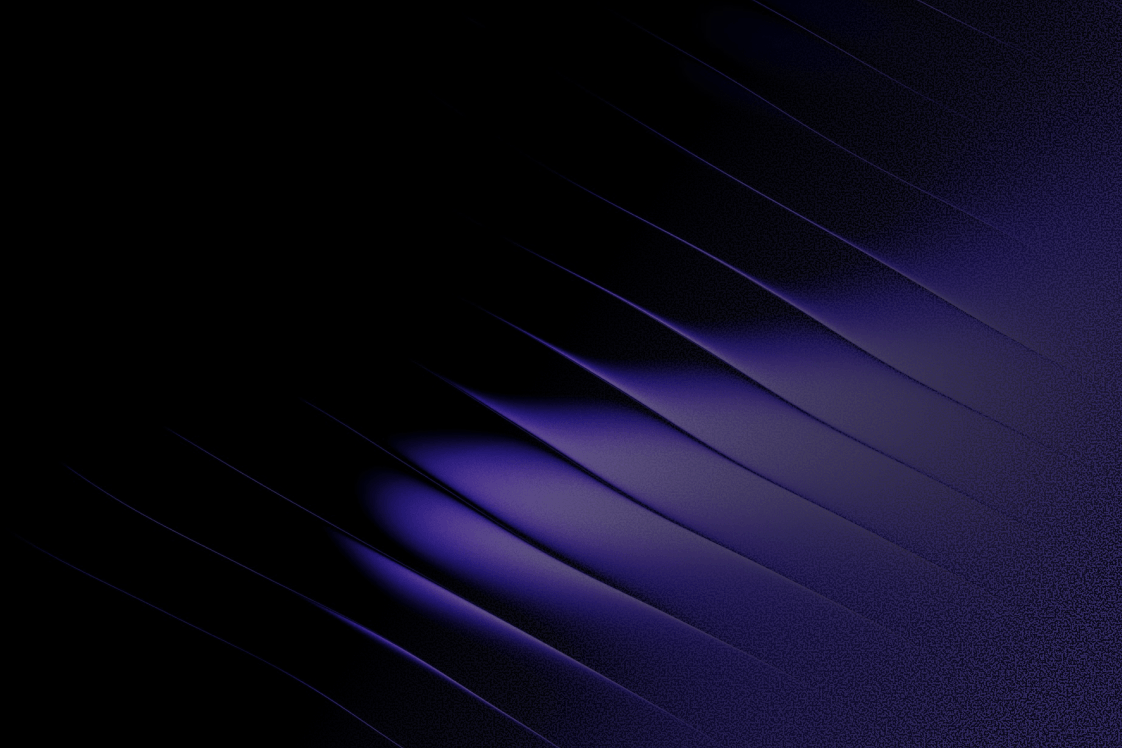 Abstract dark background with soft purple light folds curving across a black field.