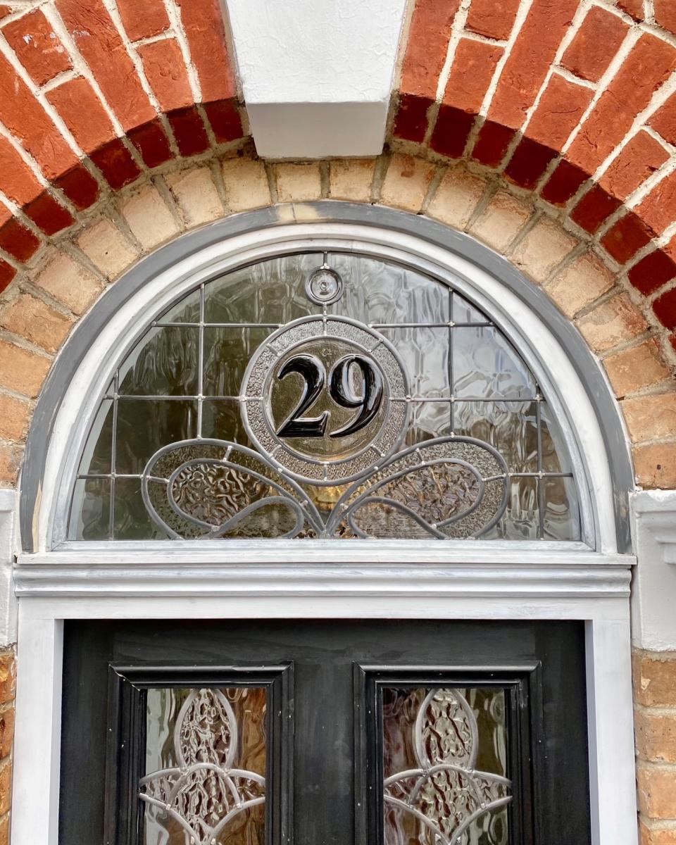 Arched Transom Leaded Glass Door Repair in Bournemouth, Dorset
