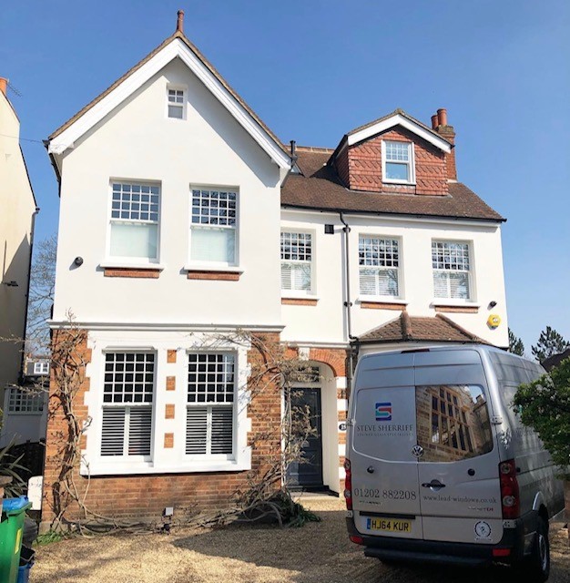 Leaded Stained Glass Door Panels – Crofton House, Teddington