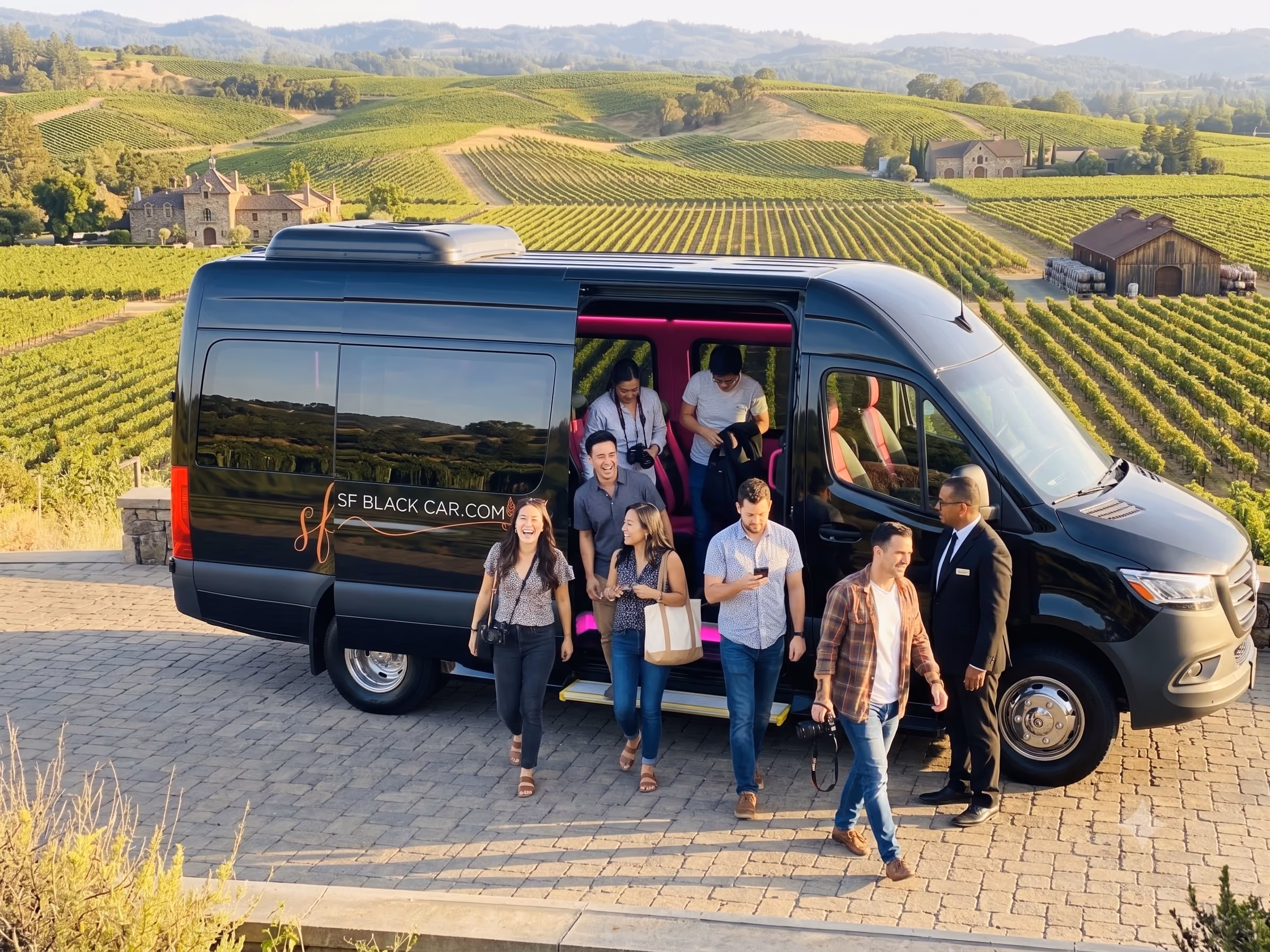 Aerial view of Sonoma wine country vineyards