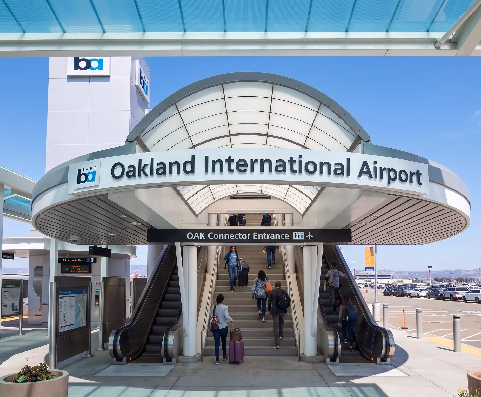 Oakland International Airport terminal exterior for OAK airport transfers